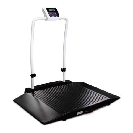 Rice Lake Weighing Systems Rice Lake 350-10-3BLE Dual-Ramp Wheelchair Scale with Handrail & Bluetooth BLE 4.0, 1000 lb x 0.2 lb 194736